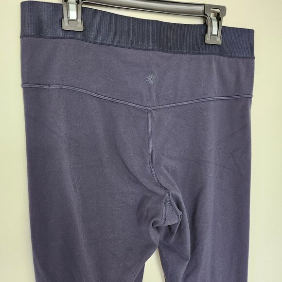 Athleta M MEDIUM Aura High Rise Split Flare Pant, Navy Blue Yoga Pants - Picture 5 of 7